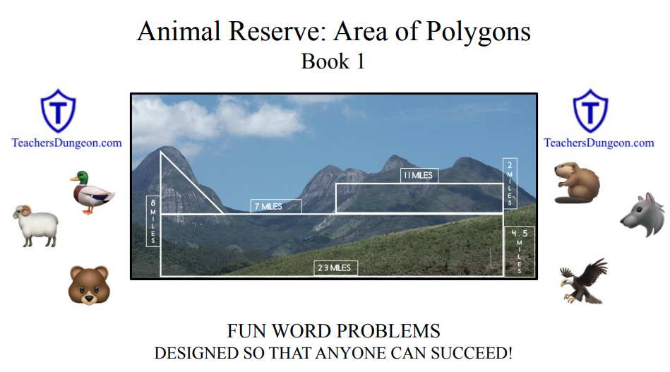Students learn geometry by calculating the area of a polygon-shaped animal reserve