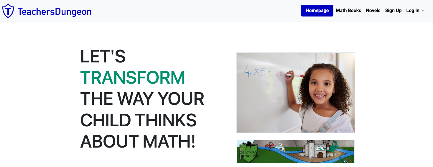 Interactive math intervention game for 3rd to 6th grade students – The Teacher's Dungeon helps children master math skills through video tutorials and progress tracking.